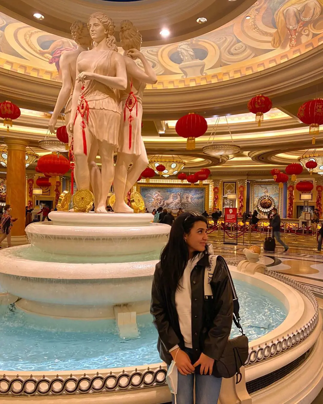 The Centre Player's Youngest Sister Rayanne At Ceasars Palace On 5 February 2022