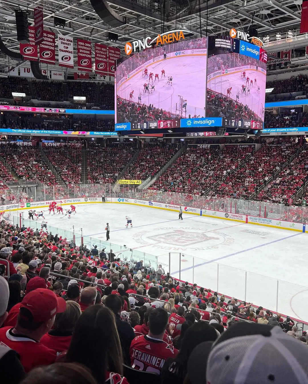 The Florida Panther and the Hurricanes playing . Eastern Conference final playoff series of 2022-23 season
