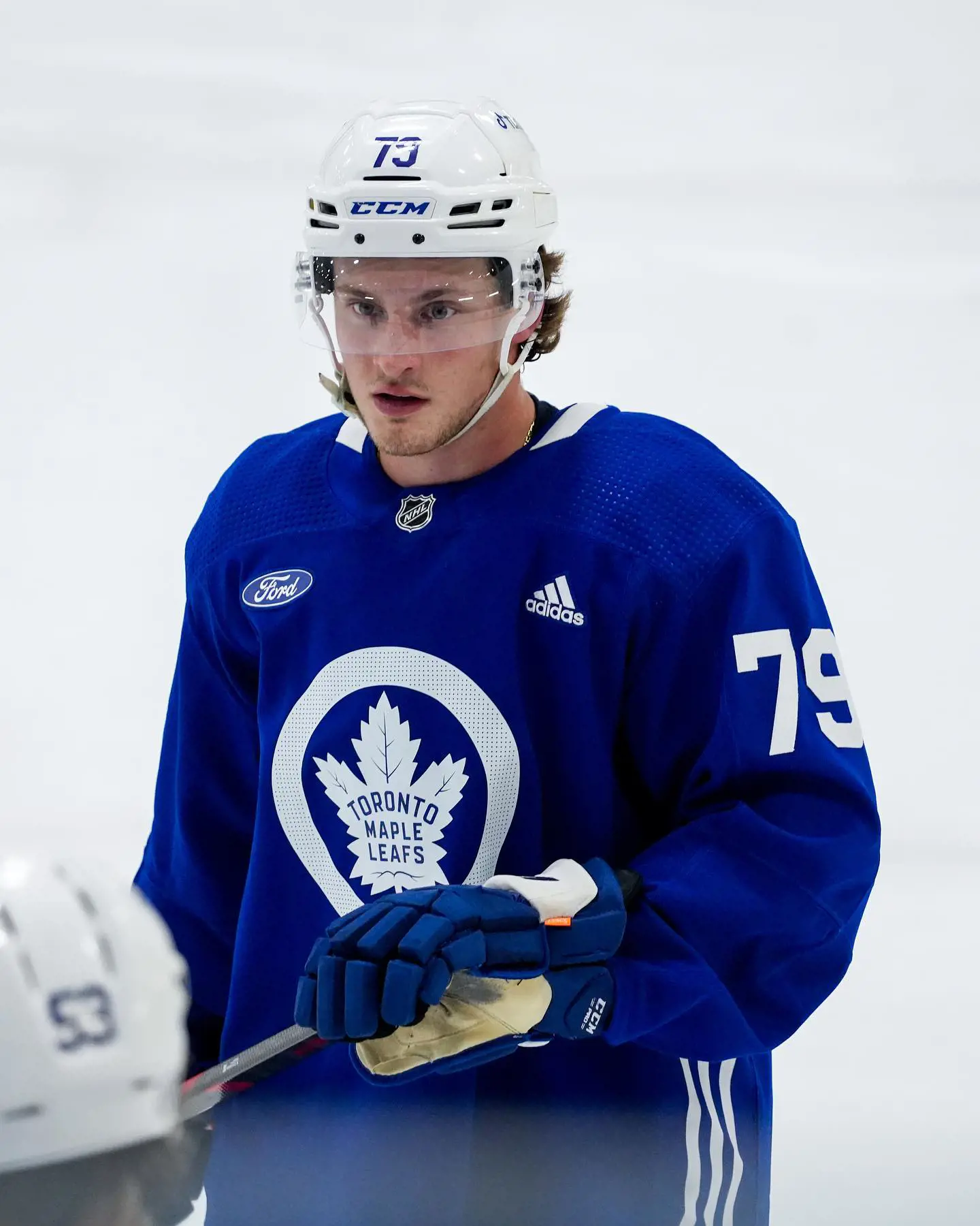 Nicholas Moldenhauer geared up in Toronto Maple Leaf's kit
