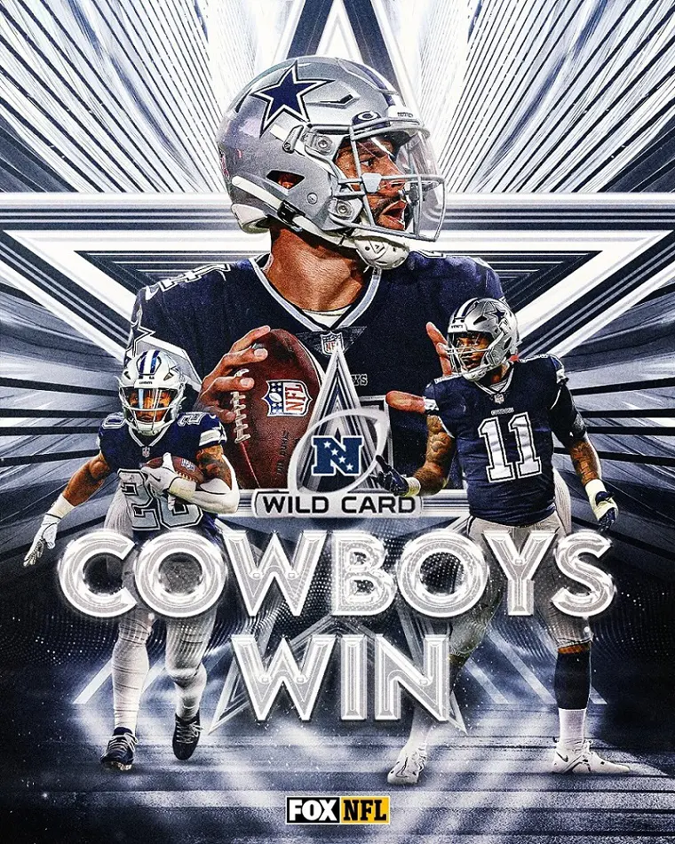 A poster of Dallas Cowboys on NBC Wildcard