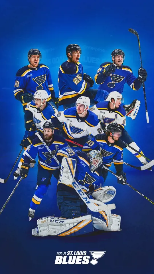 St Louis Blues roster picture posted by the team with a hashtag #WallpaperWednesday